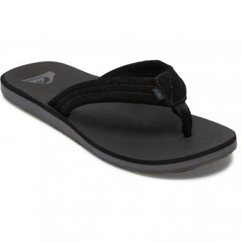 Quiksilver Men's Carver Suede Core Black Flip-Flops