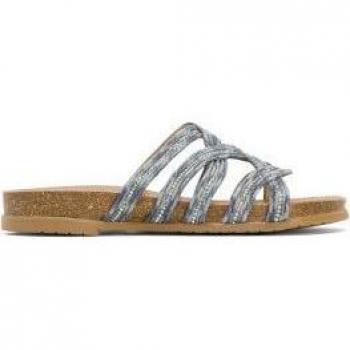 Sandalia Bio con pala textil azul Dafne