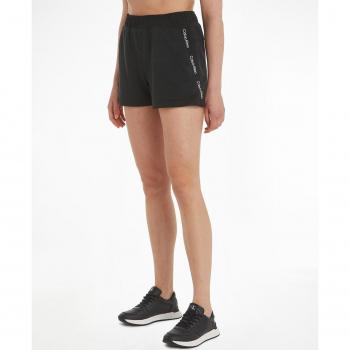 Shorts de sport en felpa française Calvin Klein avec logo rayé noir pour femme - taille L