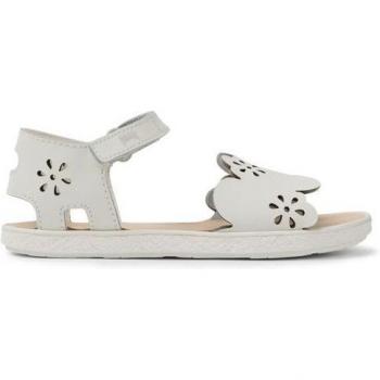 Sandalias Camper de niña con diseño troquelado en blanco