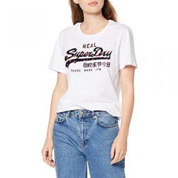 Camiseta Superdry Vintage Logo Flock Floral Entry, Blanco