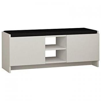 Banco scarpe 2 porte e 2 nicchie L110 cm bianco