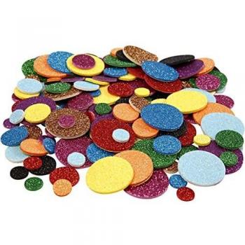 EVA-Papier Mousse Cirkelset – Assortiment Glitter, 12/20/32 mm – 1000 stuks