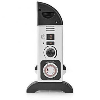 NEDIS Chauffage à Convection | 1800 W | 2 Réglages de Chaleur | Fonction minuterie | Thermostat réglable | Poignée (s) intégrée (s) | Noir