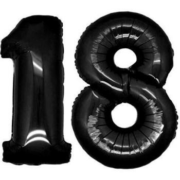 Pallone di forma 18 in mylar elio nero cm. 102 per eventi speciali