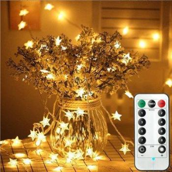 Cadena de luces LED de bolas, control remoto, luz cálida, decoración para bodas, 3m, 5m