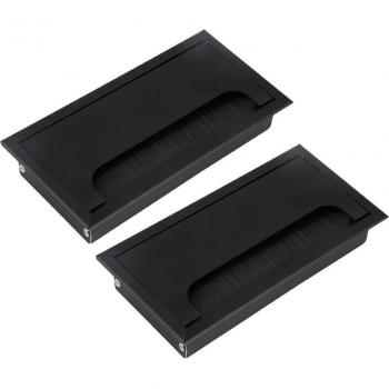 Black Aluminum Alloy 160mm Rectangle Grommet Hole Cover