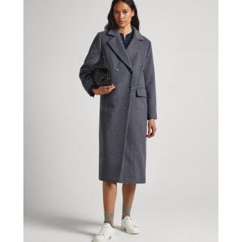 Abrigo De Lana Extralargo Madison Gris Oscuro De