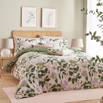 Wylder Passiflora Botanical Duvet Cover Set - White/Green Polycotton - Size King