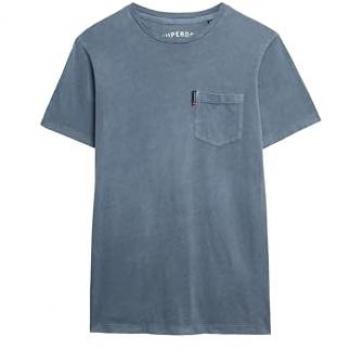 Superdry Classic Essential Herren-T-Shirt mit Taschen Blau XL