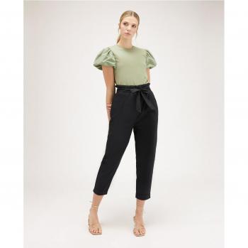 Pantalón de vestir de mujer corte zanahoria con cinturón (de la marca Motivi)