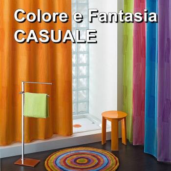 Tenda da Doccia Bianca 180 x 200 cm in Poliestere con Ganci