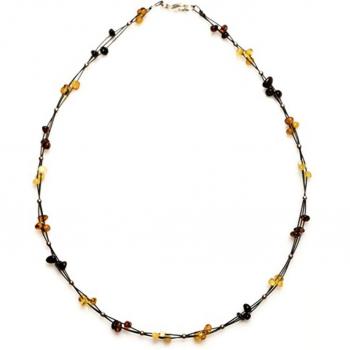 Collier Câble Artisanal Inspiration Ambre 42 cm 10 mm (3 câbles) – R3008