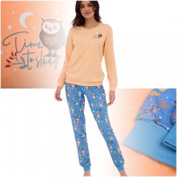 Vrouwen Pyjama CORNETTE Uilen 467/373 Katoen Beige Uil