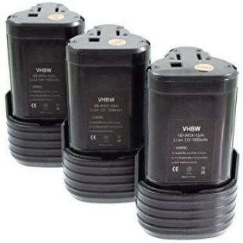 3x Battery Replacement for Worx WA3503, WA3509 Power Tools (1500 mAh, Li-Ion, 12 V)