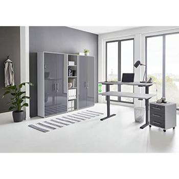 BMG Möbel Büromöbel komplett Set mit elektrisch höhenverstellbarem Schreibtisch
