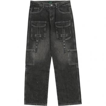 Jean droit décontracté pour hommes et femmes - Denim grande taille