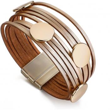 Boho Sequin Leather Wrap Bracelet