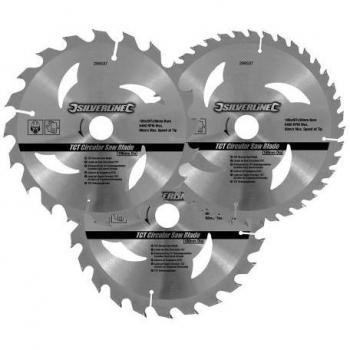 Discos de corte TCT Silverline 298537 - 20, 24, 40 dientes, 3 pzas
