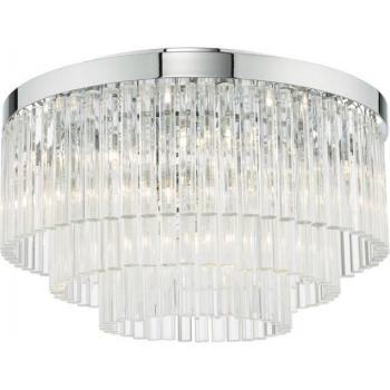 Dar Lighting - Plafoniera Logan 5 luci in vetro cromato