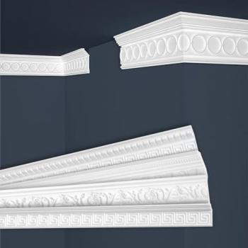 Marbet design Stuckleiste B-30, Max Paket (bester Meterpreis), Deckenleisten Sparpaket aus Styropor EPS - Stuckleisten gemustert, leicht im traditionellen Design - 48 Stück / 96 Meter