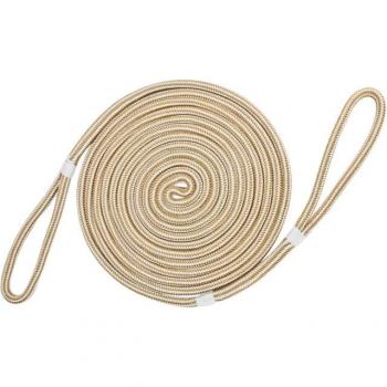 Extreme Max BoatTector 35‑ft Premium Nylon Mooring Line (White/Gold)