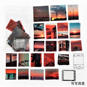 Pack de 45 Stickers Vintage Cielo Atardecer para Scrapbooking