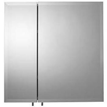 Croydex Double Door Mirror Bathroom Cabinet, White Steel, Surface Mount, 61cm x 61cm, 610mm H X 610mm W X 127mm D