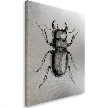 Silberfarbenes Insektenbild auf Leinwand, Feeby 40×60 cm grau