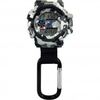 Reloj bolso Mosquetón Digiana impermeable con correa de nylon negro Clefer CB-AD079-WTB hombre