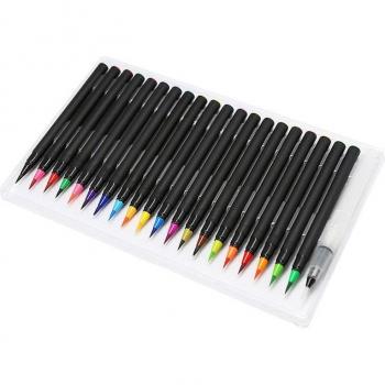 20-Color Watercolor Brush Pens for Kids
