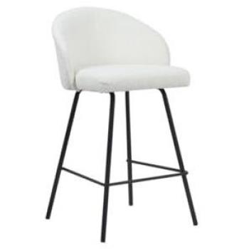 Silla alta 'Juni' bouclé blanco, dimensiones: h87 x l52 x p51 cm