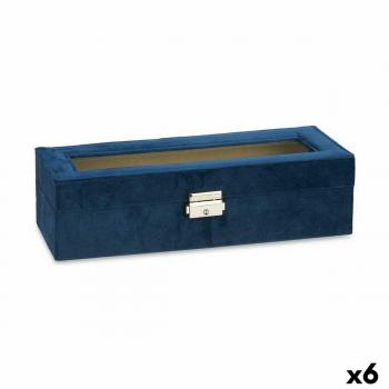 Estuche para Relojes Gift Decor Azul Metal 30,5 x 8,5 x 11,5 cm