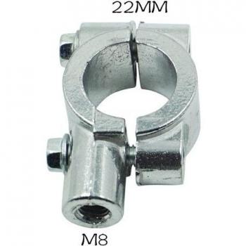 22mm 25mm Handlebar Clamp for Motorcycle Mirrors - Silver and Black