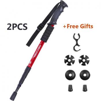 2Pcs Lightweight Telescopic Walking Sticks with Anti-Shock Feature