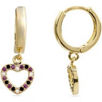 Pendientes Becias de Lujo Luxenter con Circonita Multicolor y oro amarillo de 18k