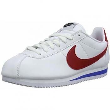 Nike Cortez Classic de Cuero para Mujer, Zapatillas de Gimnasia, Blanco (White/Varsity Red/Varsity Royal), 41 EU