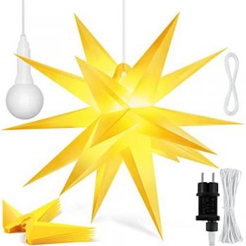 Estrella de Navidad 3D LED Kesser con temporizador, iluminada para interiores y exteriores