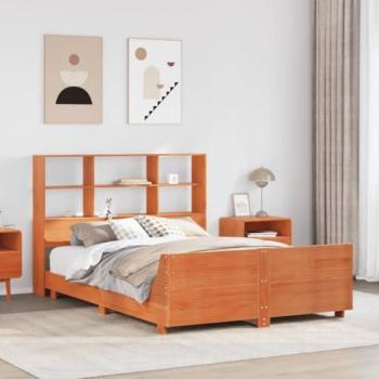 Frame letto senza materasso marrone scuro 140x190 cm in legno di pino