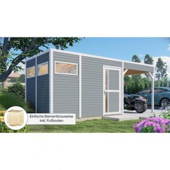 KONIFERA Cubus 3 Lounge Gartenhaus mit Anbaudach