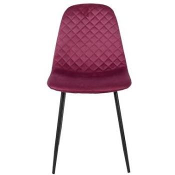 Set da 4 Sedie New Lena in velluto Bordeaux con gambe nere, ideale per bar e cucina