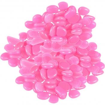 Glow-in-the-Dark Garden Stones - 100pcs Green Pebbles for Fish Tank