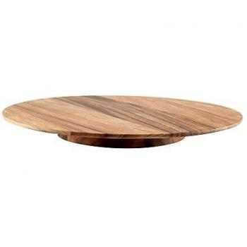 T&G Baroque Round Wooden Revolving Platter 36.5cm Brown