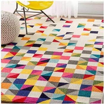 Un amour de tapis Tapis salon tissé motif géométrique doux et soyeux multicolore 120x170 Multicolore 170x1x120cm