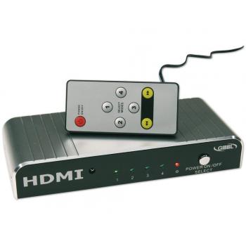 Scambiatore HDMI G&BL 5955 4x1 con uscita unica Nero
