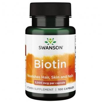 Capsules de Biotine 5000 mcg - 100 unités - Swanson