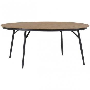 Table de jardin ronde Dan Ø178cm en noir et teck