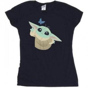 Star Wars Vrouwen T-shirt Mandalorian Vlinder Vangen Katoen Blauw