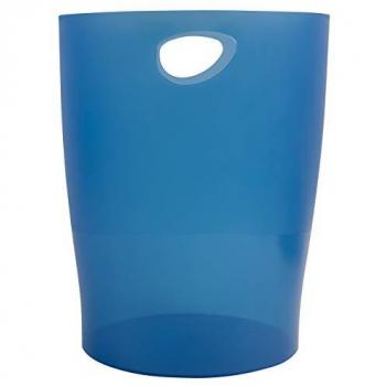 Ecobin Corbeille Papier 15L Bleu Océan Transparent
