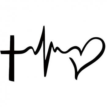 Adhesivo de Vehículo “Corazón Negro” – Naïve, Faith, Hope, Love